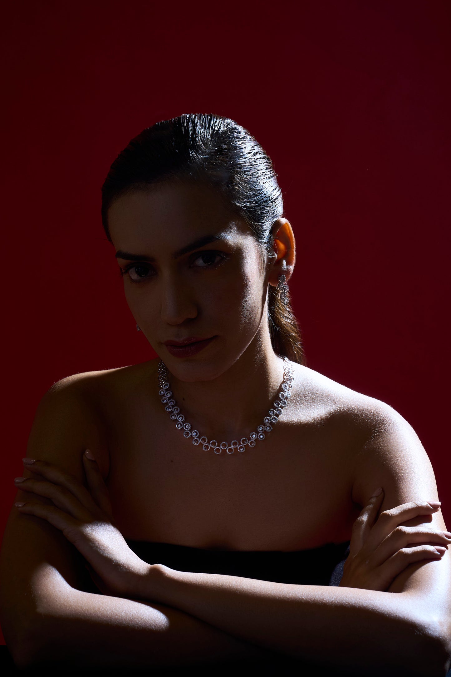 Celeste Halo Diamond Necklace