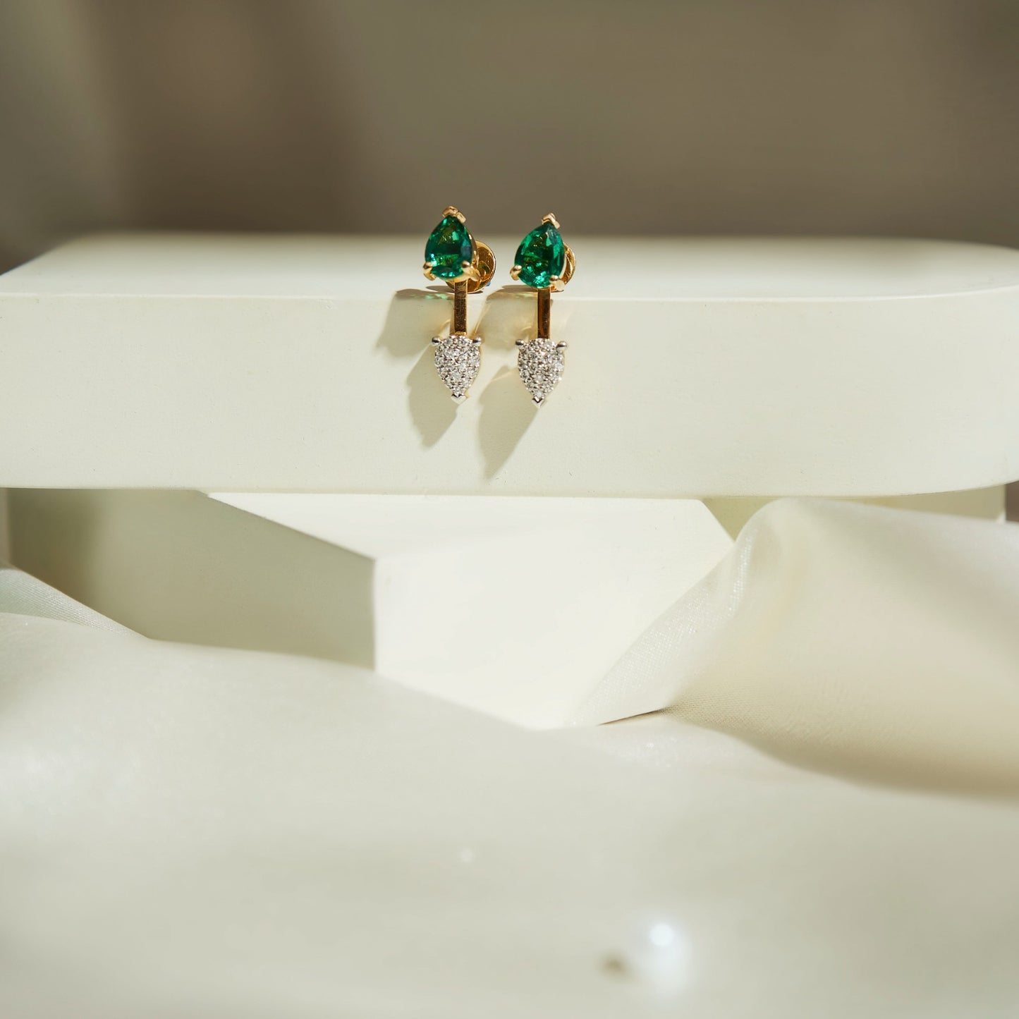 Diamond & Emerald Fusion Earrings